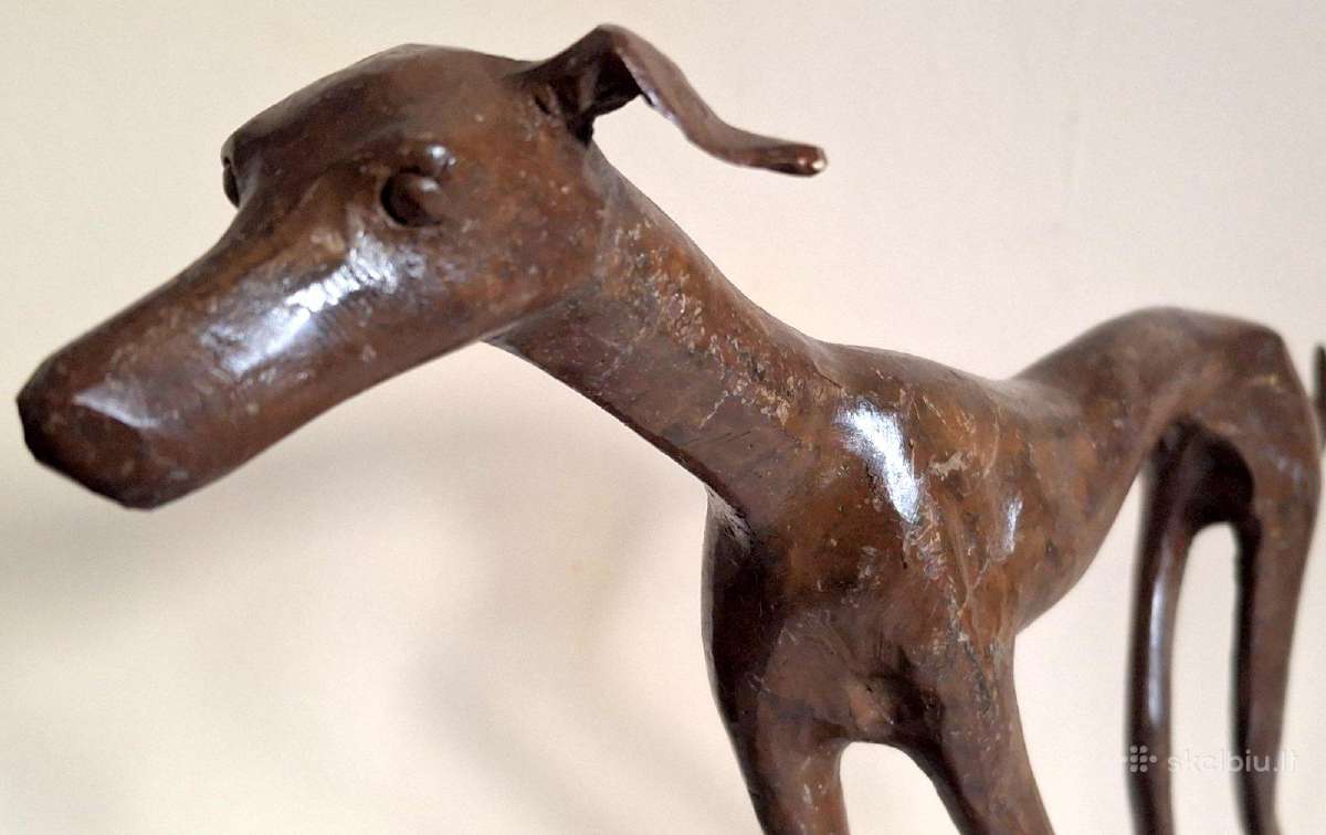 Bronzinės figūros 2vnt. Šuns kurto -28cm - nuotraukos Nr. 5