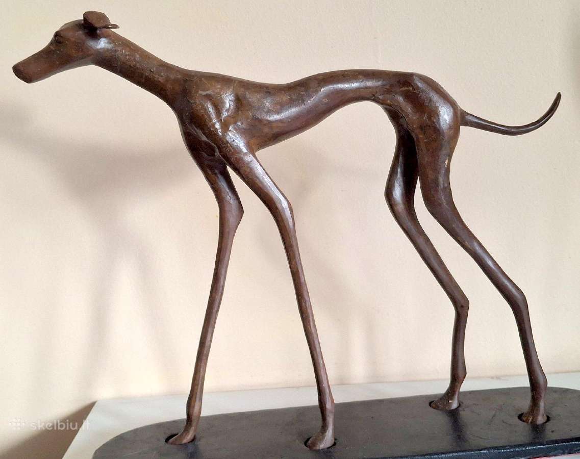 Bronzinės figūros 2vnt. Šuns kurto -28cm - nuotraukos Nr. 6