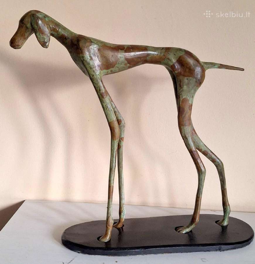 Bronzinės figūros 2vnt. Šuns kurto -28cm - nuotraukos Nr. 7