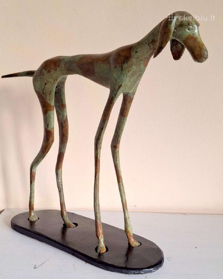 Bronzinės figūros 2vnt. Šuns kurto -28cm - nuotraukos Nr. 8