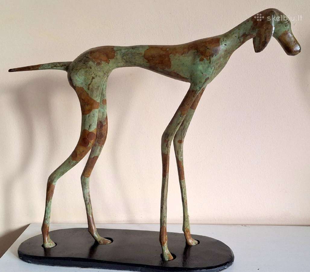 Bronzinės figūros 2vnt. Šuns kurto -28cm - nuotraukos Nr. 9