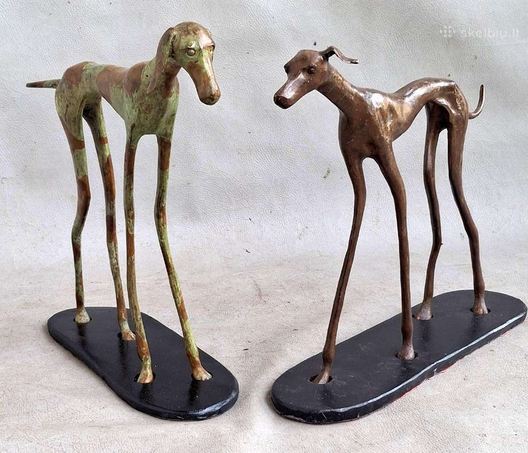 Bronzinės figūros 2vnt. Šuns kurto -28cm - nuotraukos Nr. 12