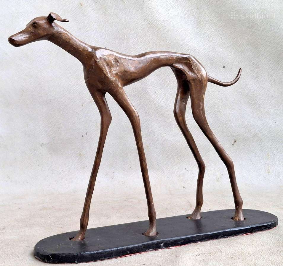 Bronzinės figūros 2vnt. Šuns kurto -28cm - nuotraukos Nr. 13