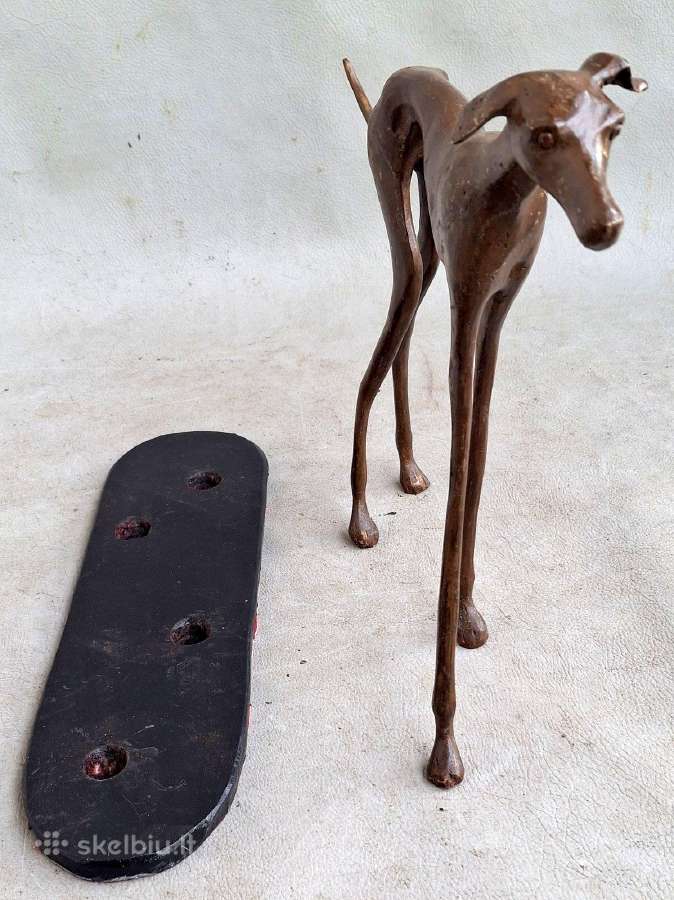 Bronzinės figūros 2vnt. Šuns kurto -28cm - nuotraukos Nr. 16