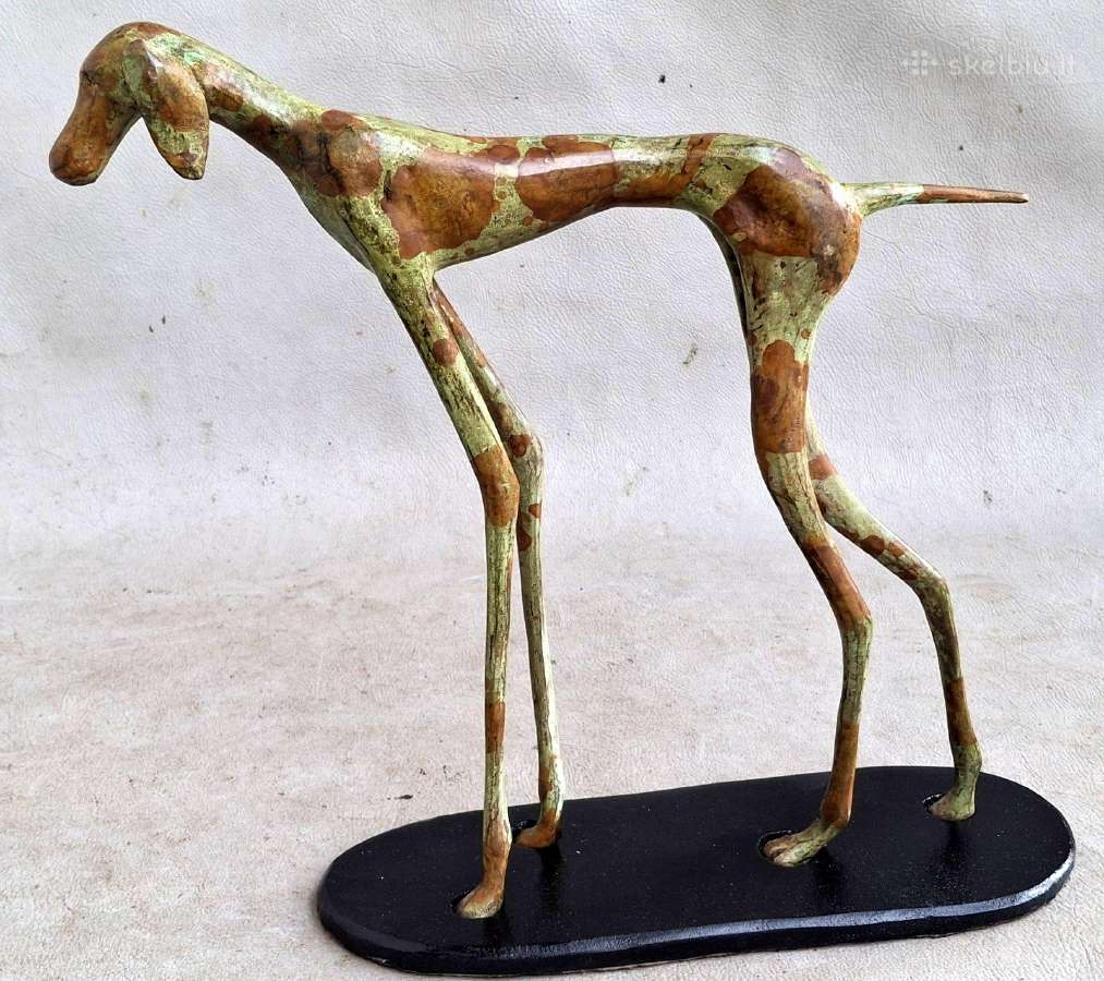Bronzinės figūros 2vnt. Šuns kurto -28cm - nuotraukos Nr. 17