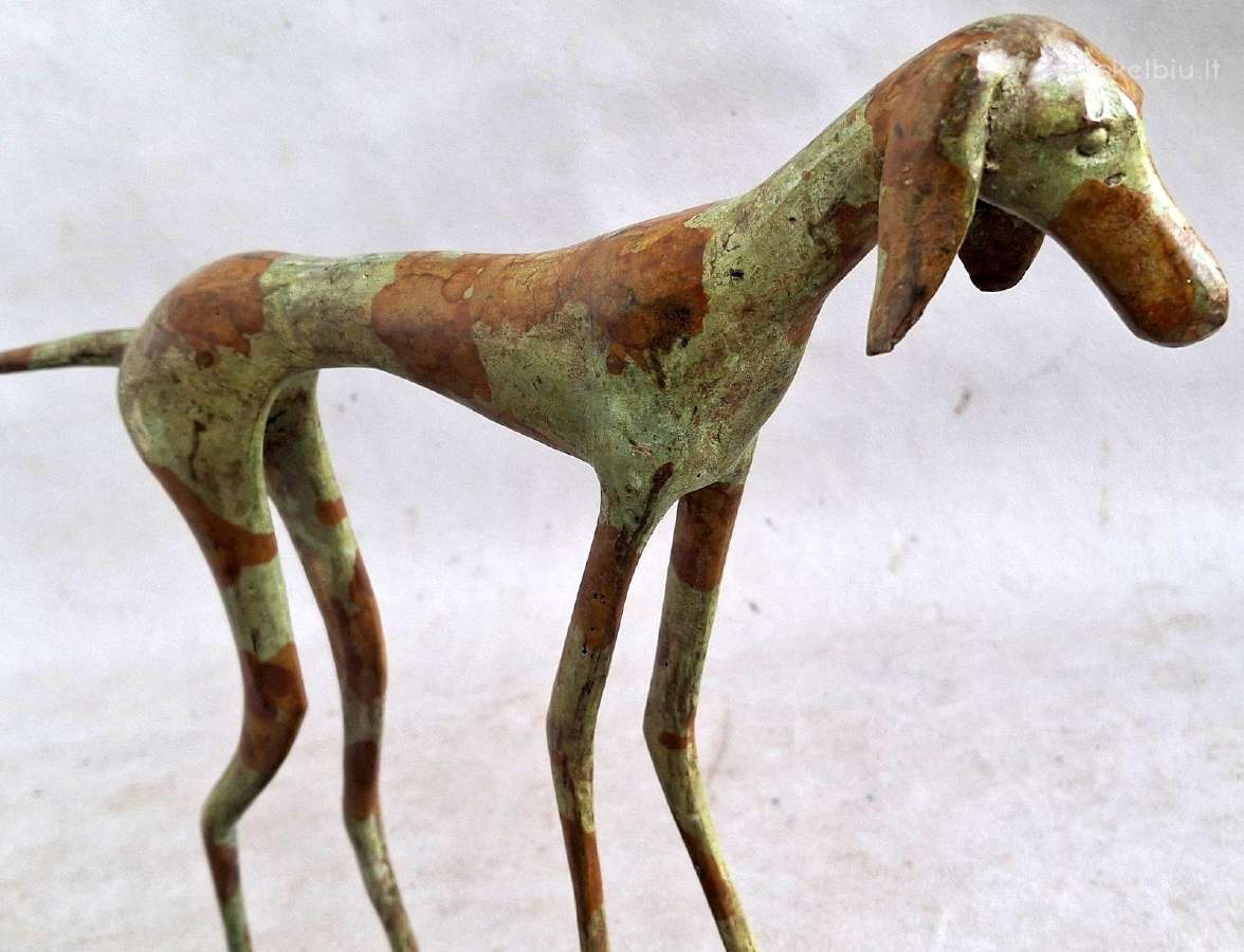 Bronzinės figūros 2vnt. Šuns kurto -28cm - nuotraukos Nr. 19