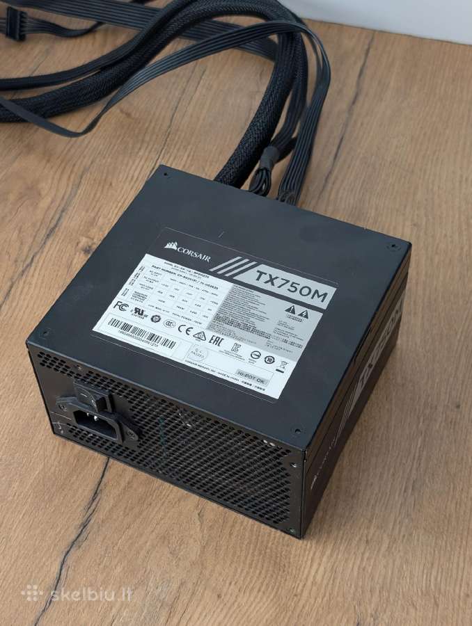 Corsair Tx750m pusiau modulinis maitinimo blokas - nuotraukos Nr. 2
