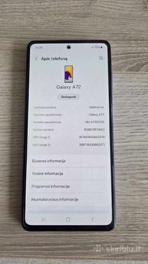 Naudotas A72 telefonas - nuotraukos Nr. 3