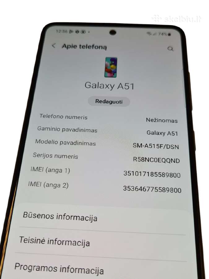 Samsung Galaxy A51 + 3 mėn. garantija - nuotraukos Nr. 5