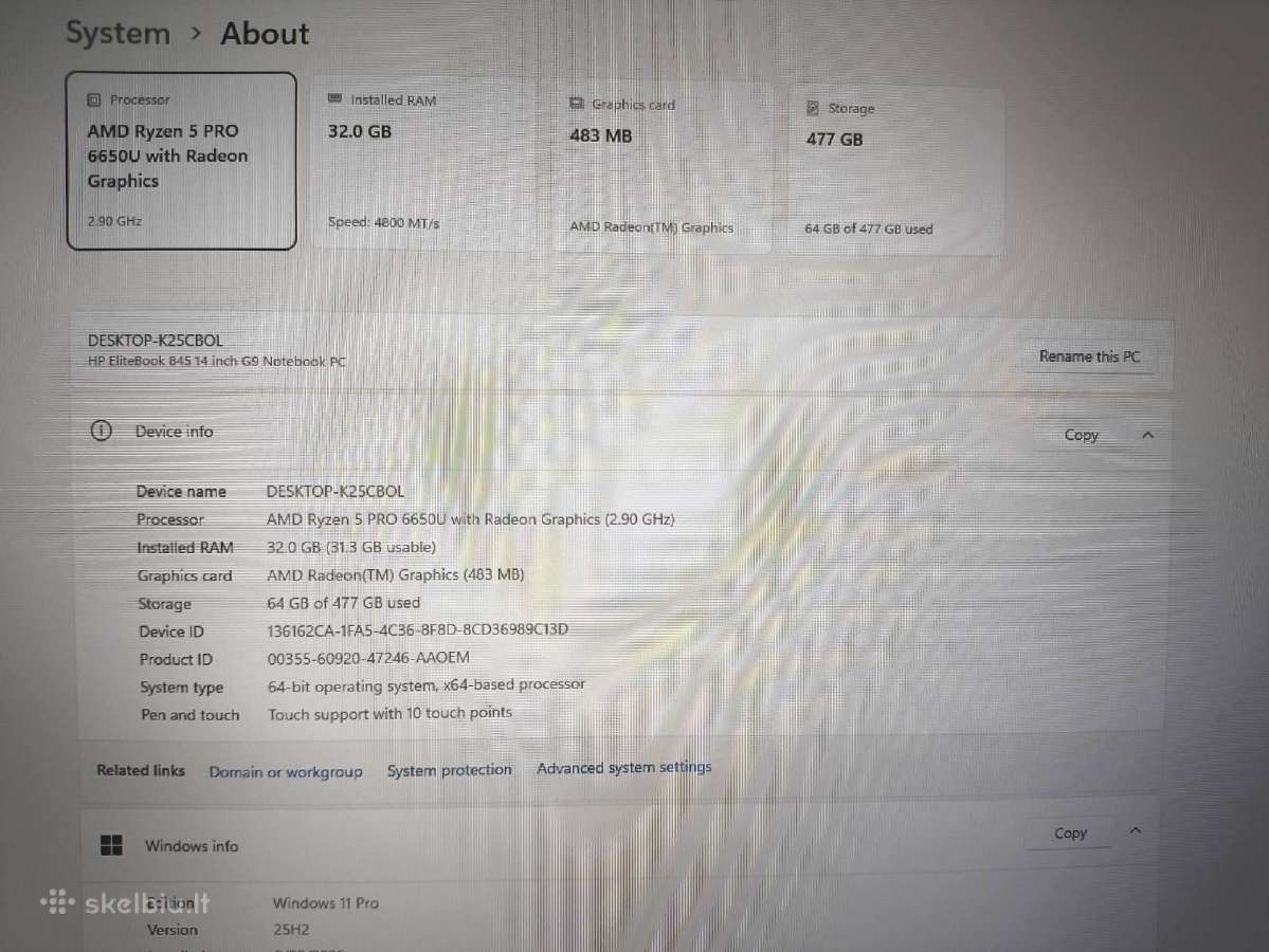 Elite 845 G9 14.0 Touch R5 6650u 32gb 512gb 19% - nuotraukos Nr. 4