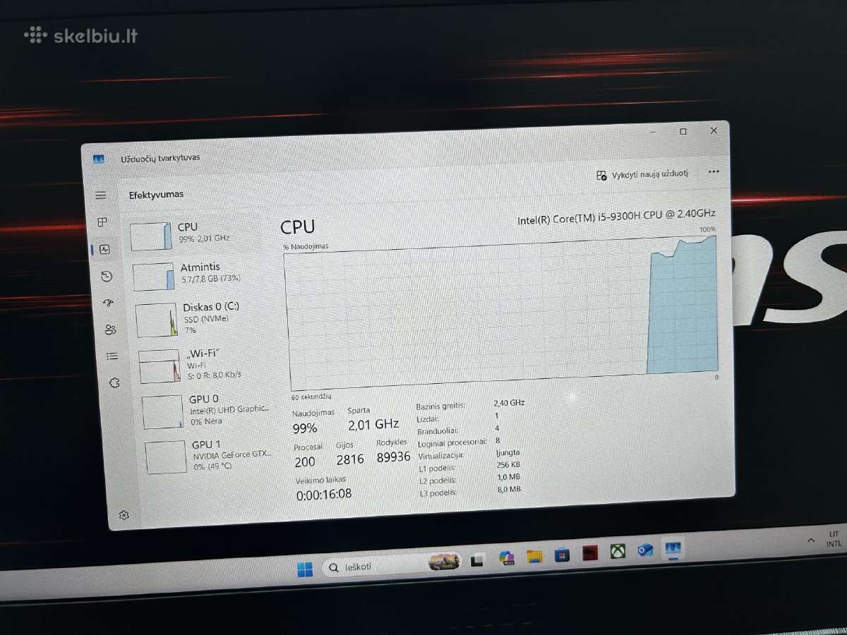 Msi Gf65 thin Gtx - nuotraukos Nr. 3