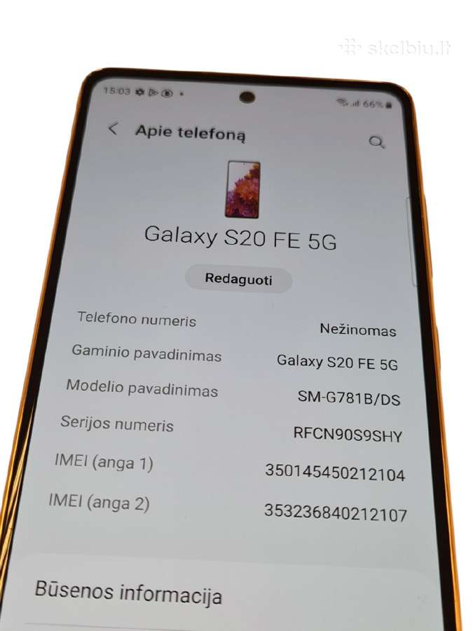 Samsung Galaxy S20 Fe 5G 8/256gb +3mėn. garantija - nuotraukos Nr. 5