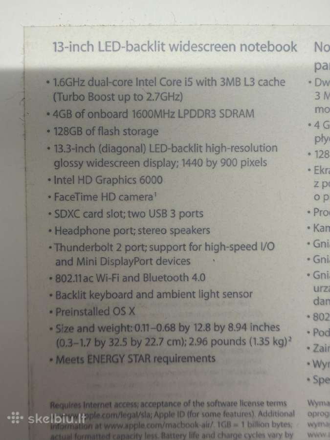 MacBook Air A1466 - nuotraukos Nr. 8