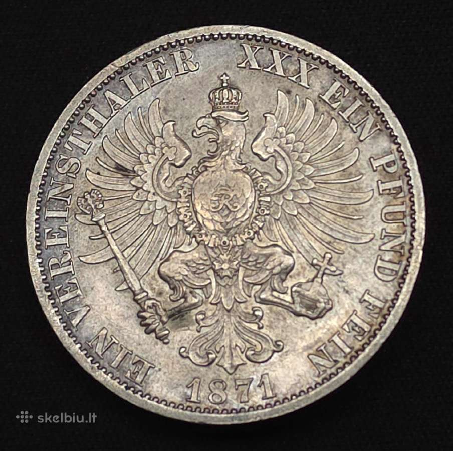 Sidabrinė moneta 1 Taleris 1871 A Siegestaler - nuotraukos Nr. 8
