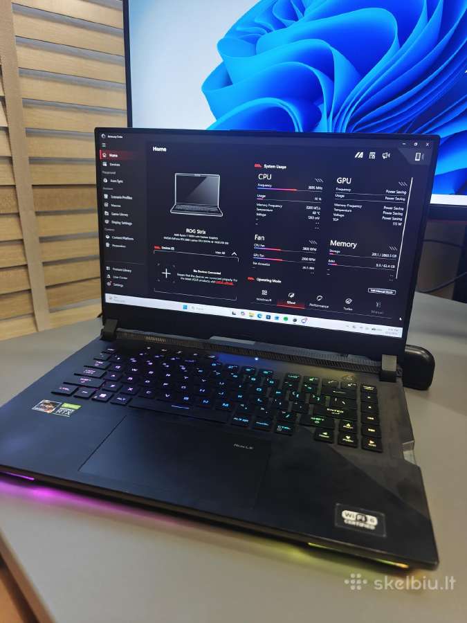 Asus Rog su 3080, 300hz, 64gb RAM, 3tb nvme - nuotraukos Nr. 3