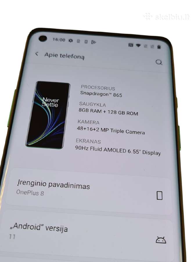 Oneplus 8 8/128gb + 3 mėn. garantija - nuotraukos Nr. 7