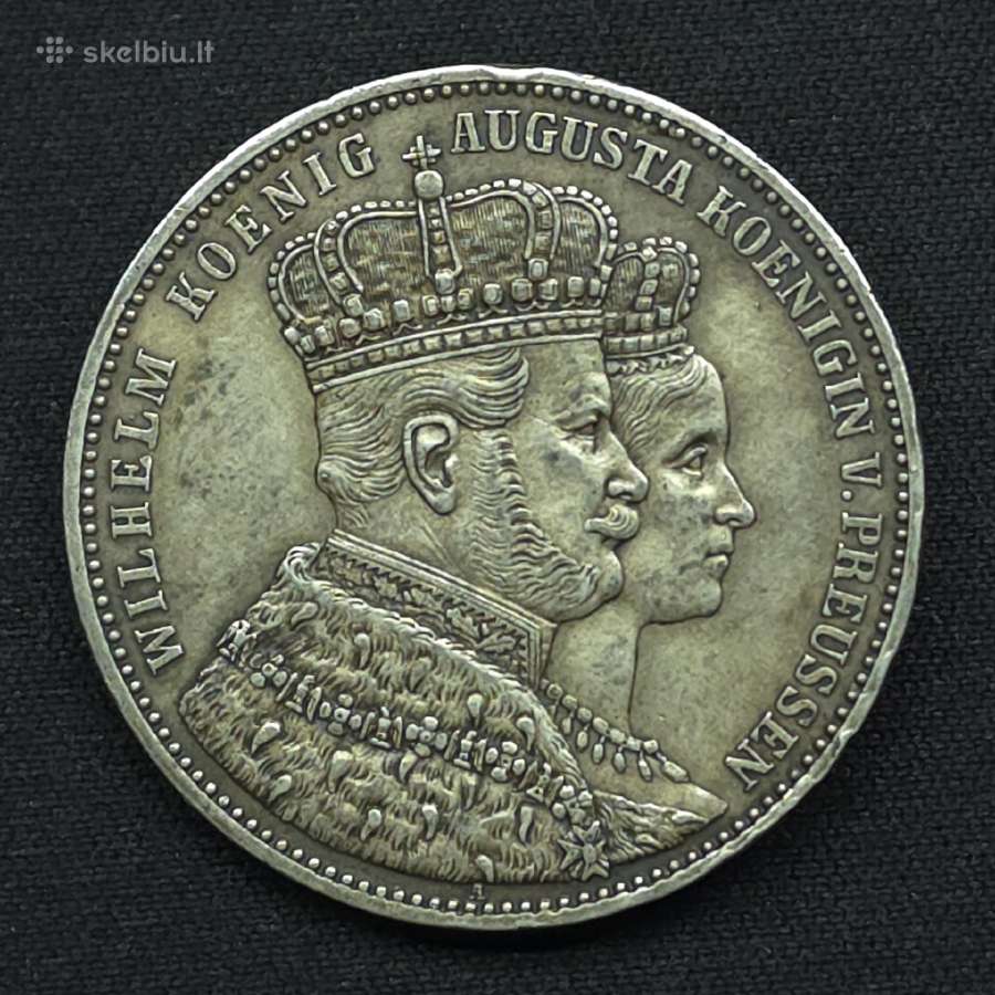 Sidabrinė moneta 1 Taleris 1861 A Prūsija - nuotraukos Nr. 4