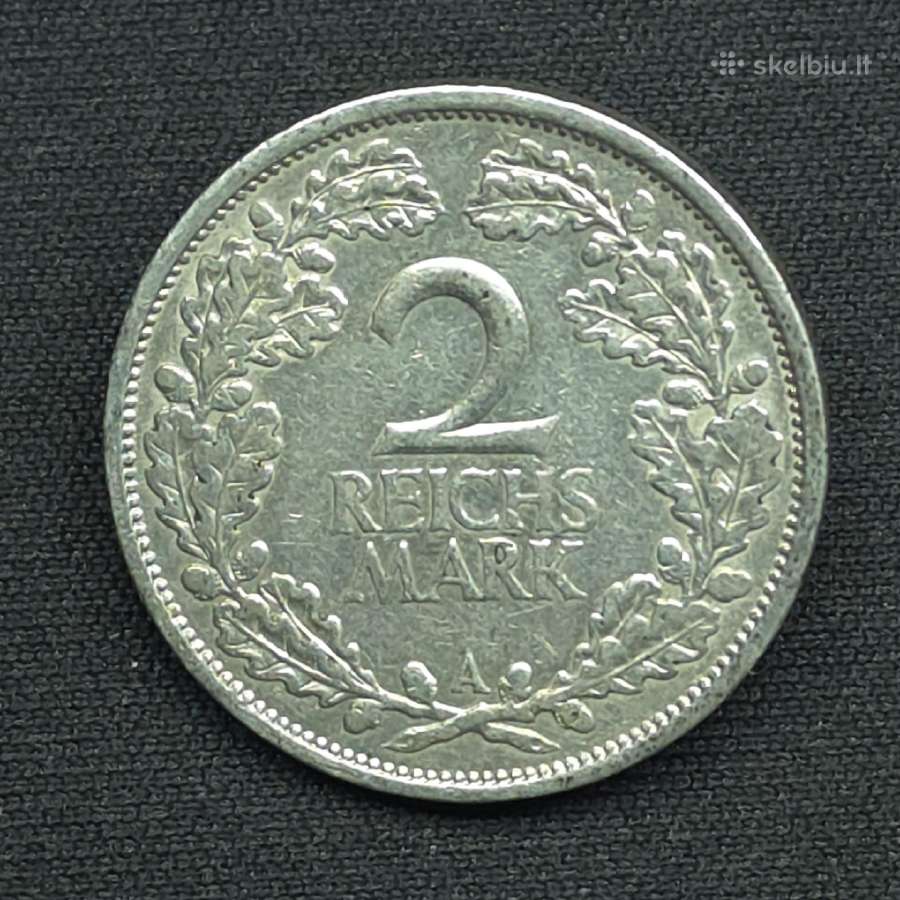Sidabrinė moneta 2 Reichsmarkės 1926 A Veimaras - nuotraukos Nr. 4