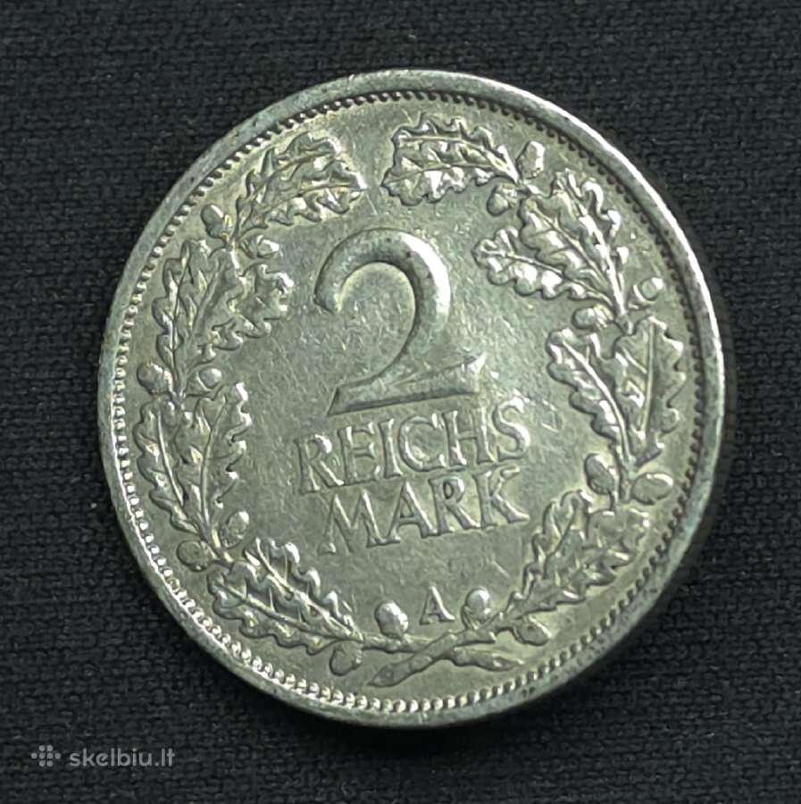 Sidabrinė moneta 2 Reichsmarkės 1926 A Veimaras - nuotraukos Nr. 6