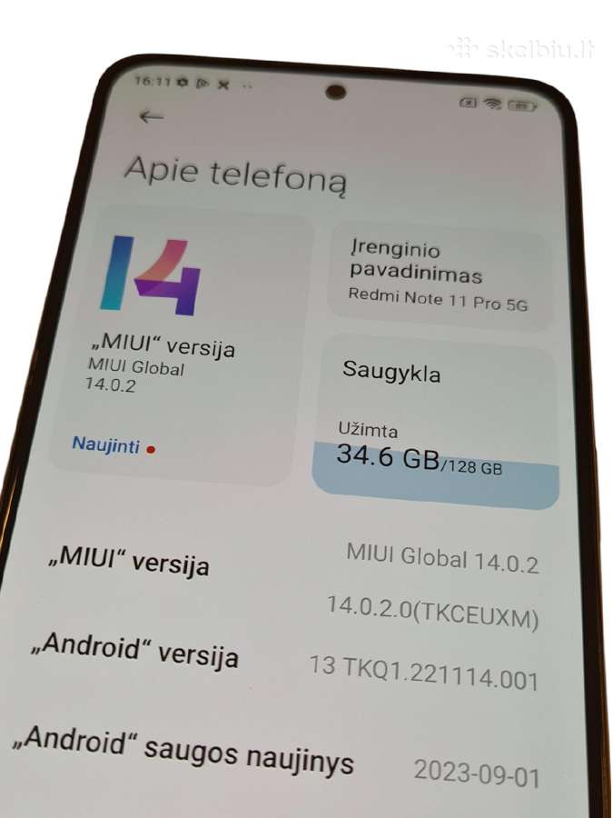 Xiaomi Redmi Note 11 Pro 5G + 3 mėn. garantija - nuotraukos Nr. 5