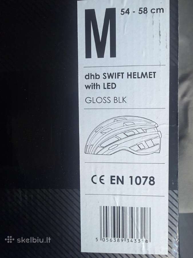 Dviratininko šalmas dhb Swift su LED, M ir L - nuotraukos Nr. 5