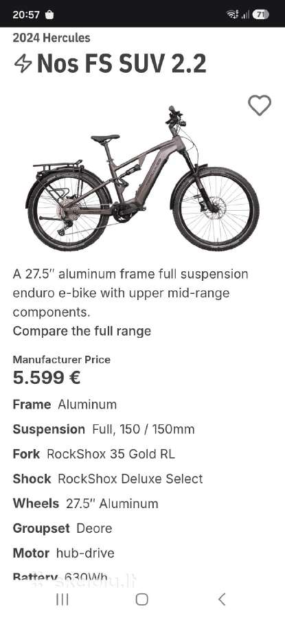 Hercules emtb full 150mm 85nm 630wh 1x12 L size - nuotraukos Nr. 7