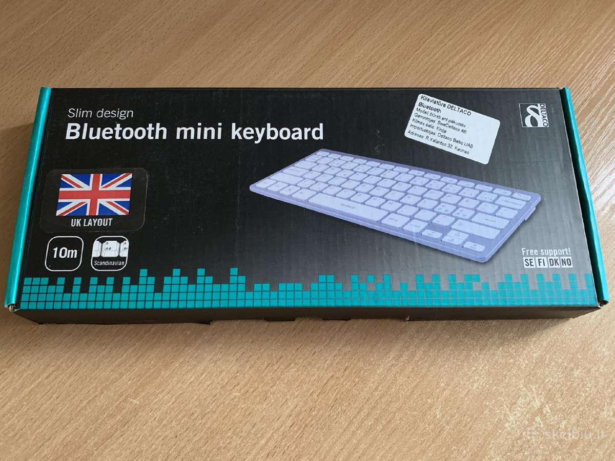 Deltaco TB-622-UK Bluetooth mini klaviatūra - nuotraukos Nr. 6