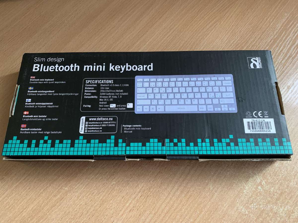 Deltaco TB-622-UK Bluetooth mini klaviatūra - nuotraukos Nr. 7