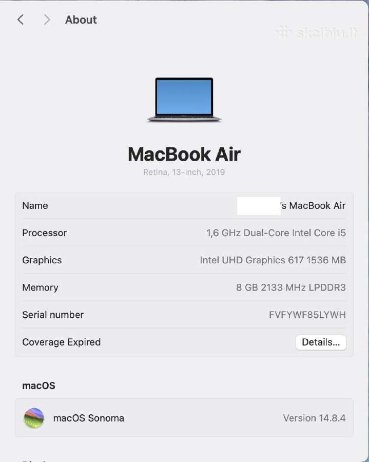 MacBook air 2019 - nuotraukos Nr. 5