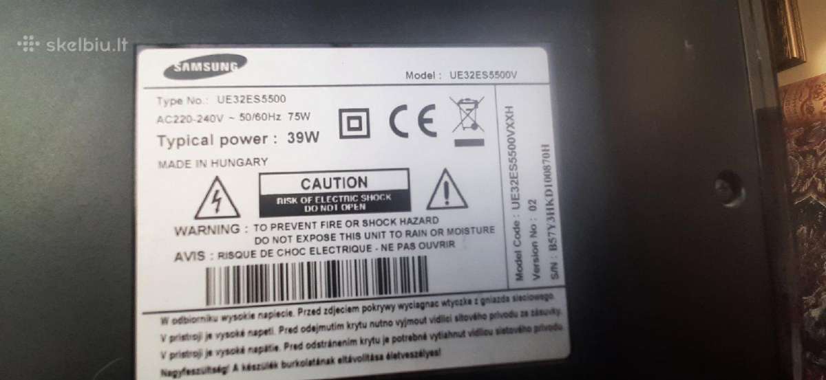 Televizorius Samsung Ue32es5500 32 coliu LED - nuotraukos Nr. 2