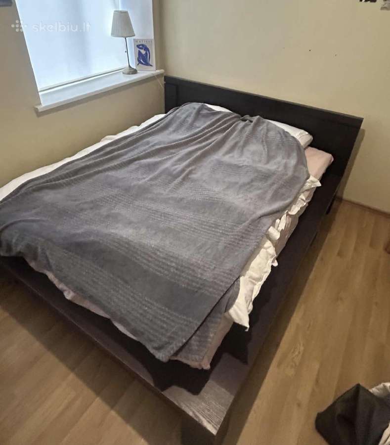 Dvigulė medinė tamsi lova - nuotraukos Nr. 2