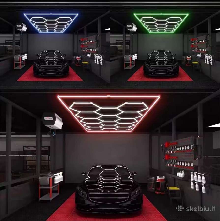 Hexagon LED 485cm*244cm garažo šviestuvas korinis - nuotraukos Nr. 2