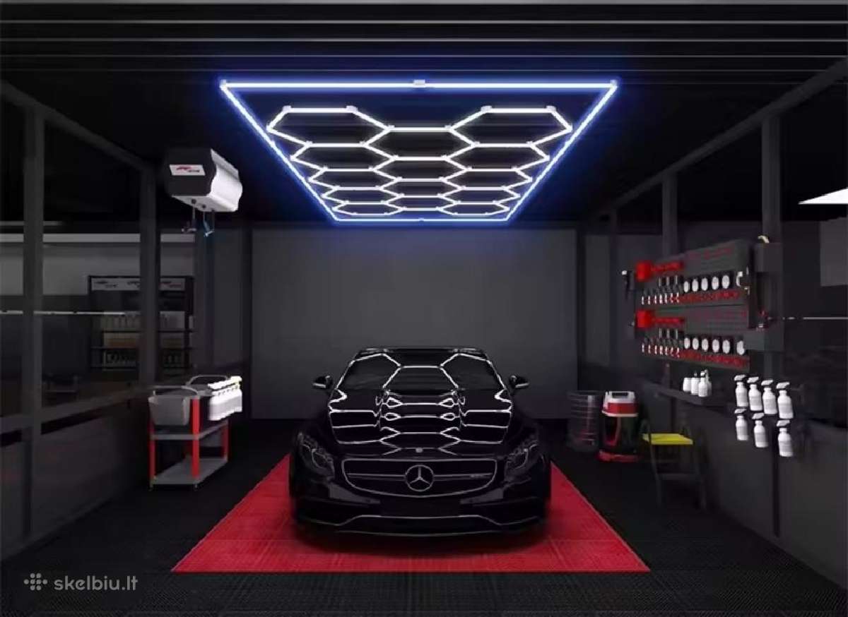 Hexagon LED 485cm*244cm garažo šviestuvas korinis - nuotraukos Nr. 9
