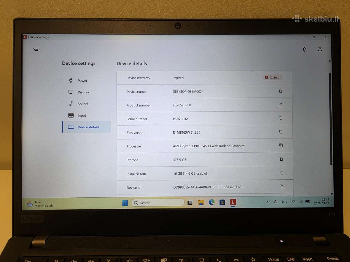 Lenovo Thinkpad T14 Gen 2 Amd 16gb / 512gb SSD - nuotraukos Nr. 6