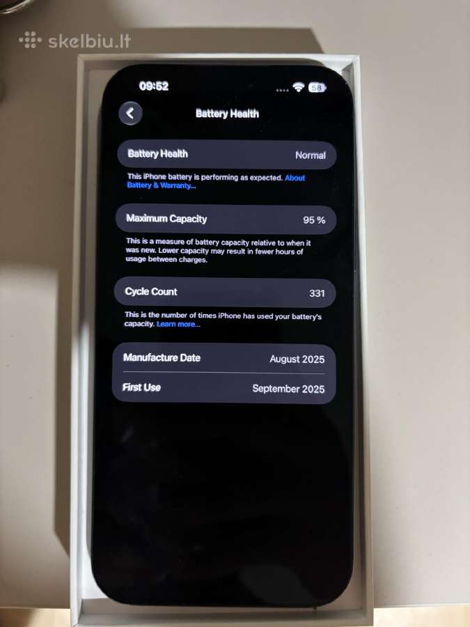 iPhone 17 Pro Max 256gb – Deep Blue 95% Battery - nuotraukos Nr. 4