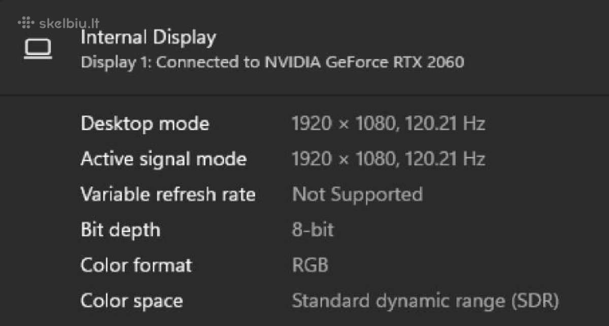 Lenovo Legion 5 Rtx 2060 Ryzen 7 120hz - nuotraukos Nr. 7