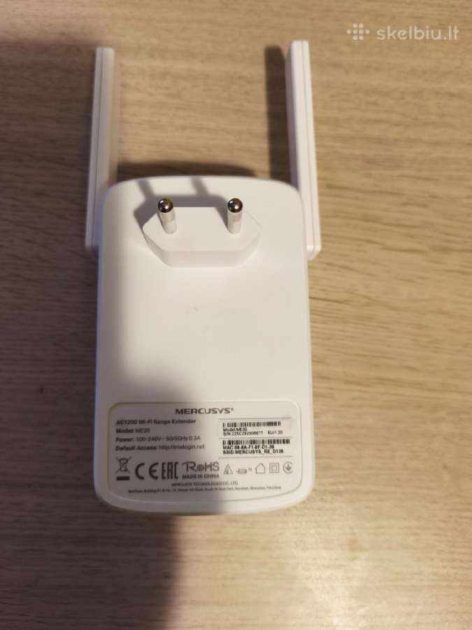 Mercusys Me30 Ac1200 Wi-fi 5 Range Extender - nuotraukos Nr. 2