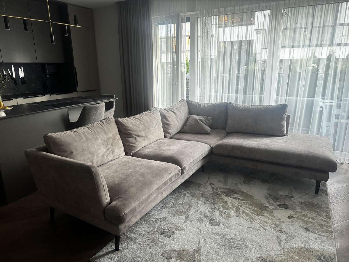 Kampinė smėlio spalvos sofa 2730x 2290 - nuotraukos Nr. 4