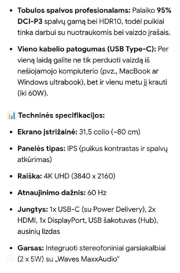 LG ultrafine display Ergo 32un880k-b monitorius - nuotraukos Nr. 3