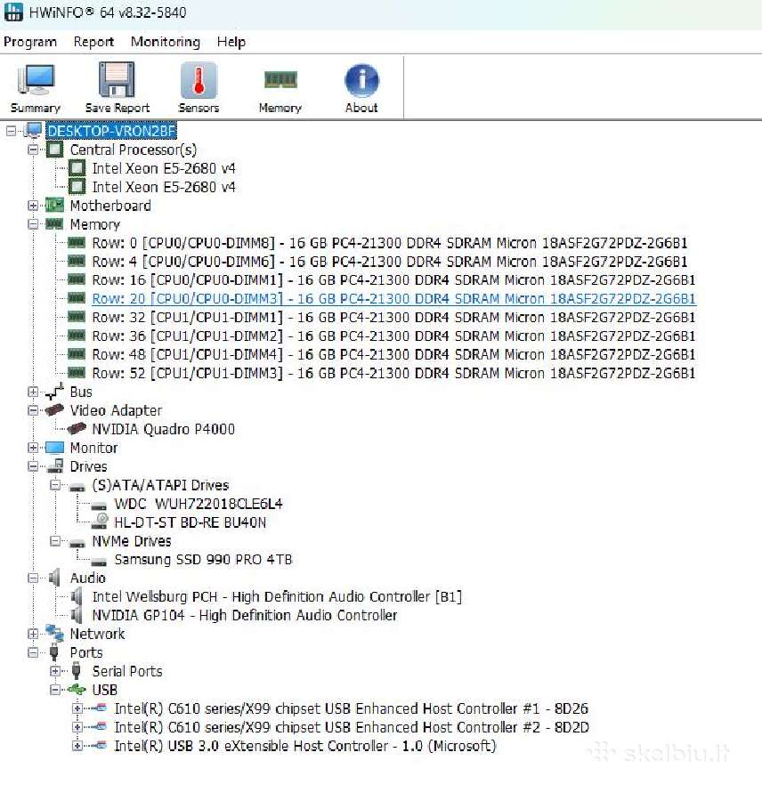Hp Z640 E5-2680 V4 x2 128 GB RAM 18 TB 4 TB P4000 - nuotraukos Nr. 11