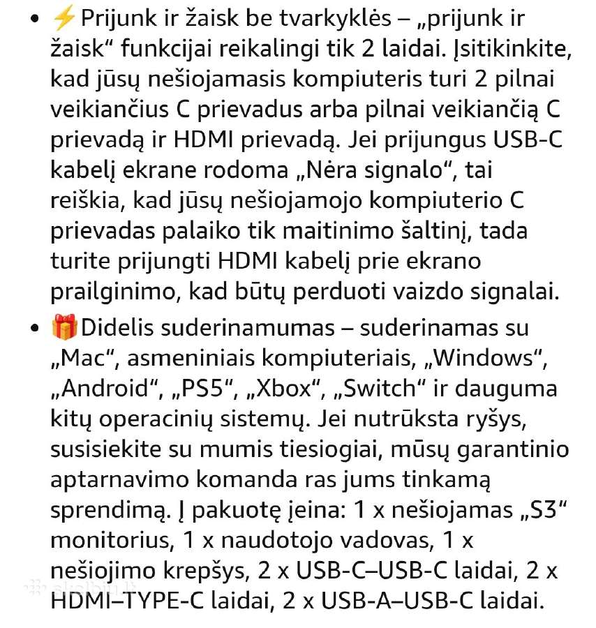 Trugubas nešiojamas monitorius Domyfun S3 - nuotraukos Nr. 6