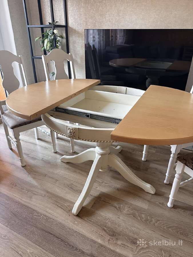 Kokybiškas uosio medienos išskleidžiamas stalas - nuotraukos Nr. 4
