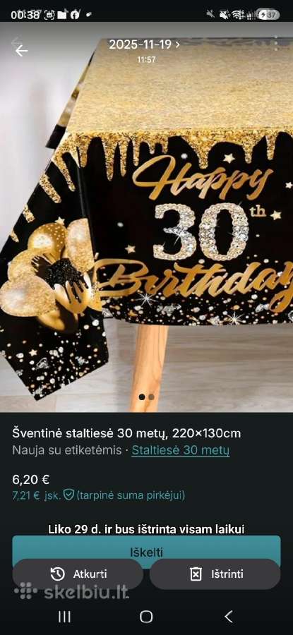 16,18,30,40,50,60,70 jubiliejų švent. atributika - nuotraukos Nr. 5