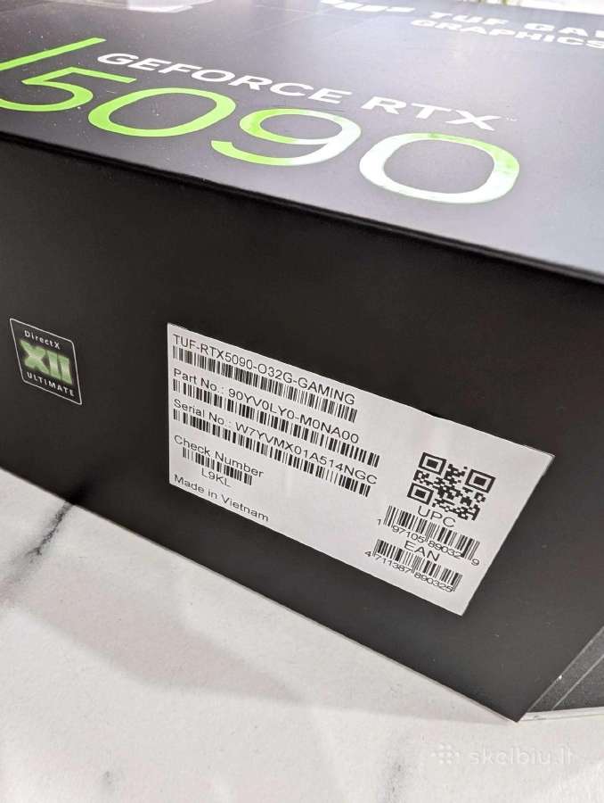 Asus Tuf Rtx 5090 Oc 32gb nauja, su PVM sąskaita - nuotraukos Nr. 3