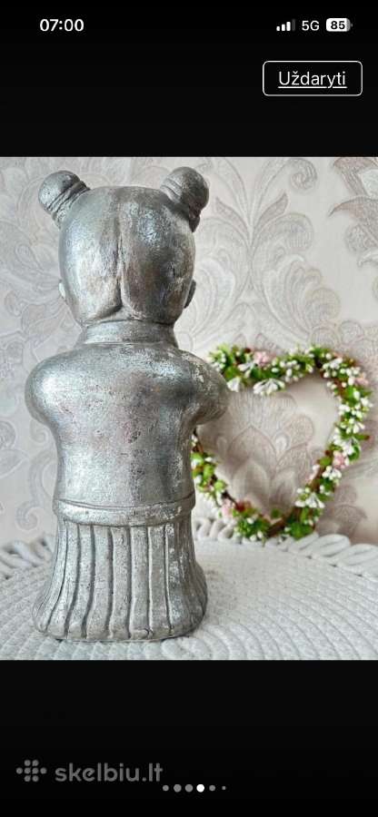Išskirtinė masyvi sidabrinė mergaitės skulptūra - nuotraukos Nr. 6