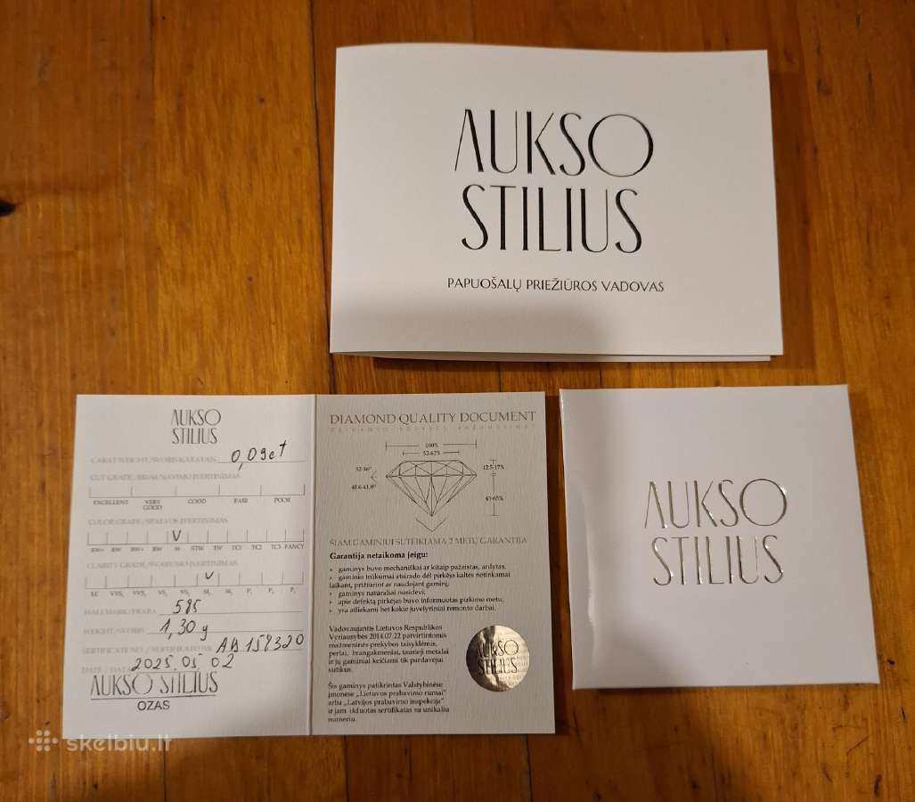 Auksinė grandinėlė su deimantiniu pakabuku - nuotraukos Nr. 3