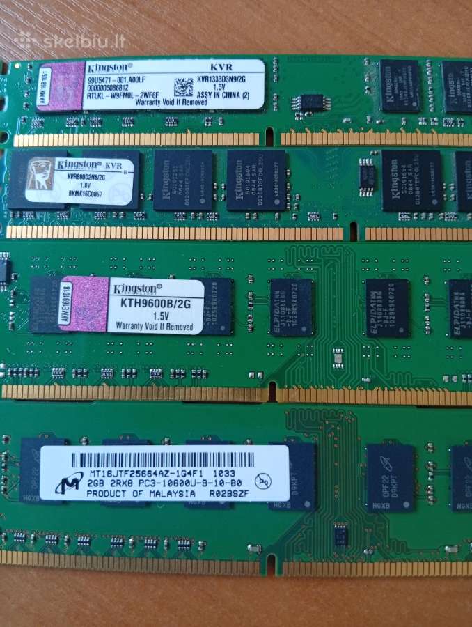 9vnt RAM - 5x4gb ir 4x2gb - už viską 20eu - nuotraukos Nr. 2