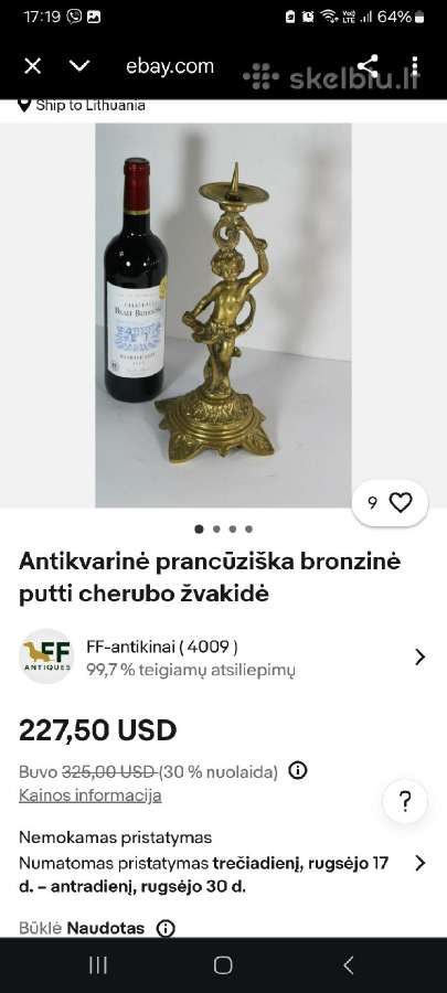 Antikvarinė žvakidė - nuotraukos Nr. 9