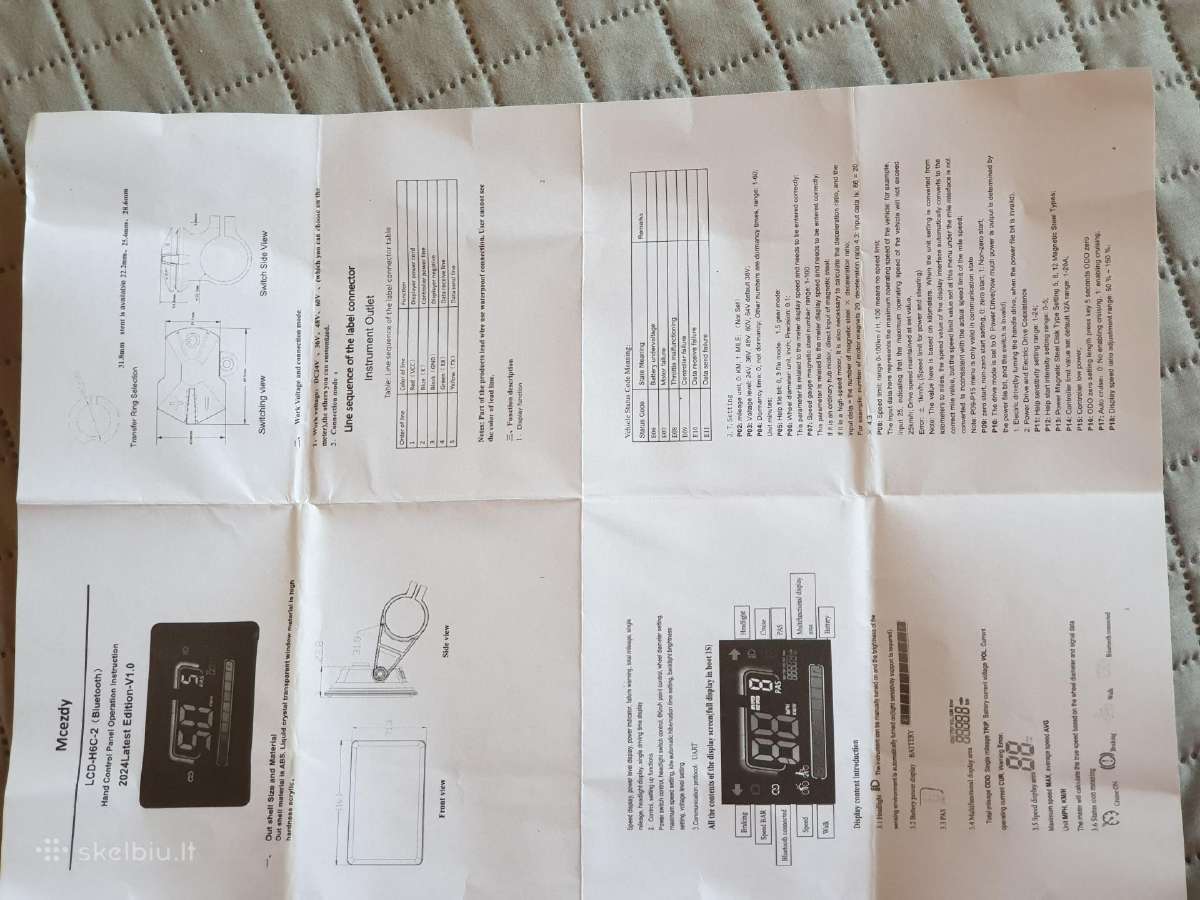 El. dviračio / ebike / LCD ekranas Uart2 6pin - nuotraukos Nr. 3