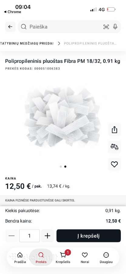 Betonavimo fibra - nuotraukos Nr. 2